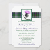 パープルグリーンタータンチェックティスル結婚式招待状 招待状 (正面)