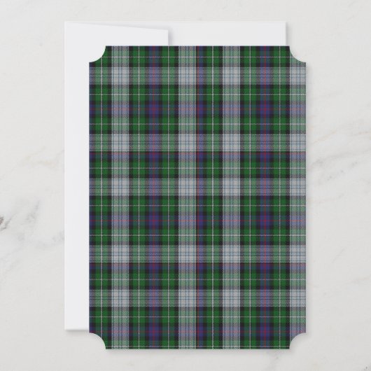パープルグリーンタータンチェックティスル結婚式招待状 招待状 (裏面)
