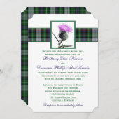 パープルグリーンタータンチェックティスル結婚式招待状 招待状 (正面/裏面)