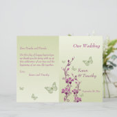 パープルグリーンバタフライフローラ結婚式 プログラム (スタンド正面)