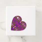 パープルグリーンピンクアールデコバレンタインハートギフト フェイバータグ (インサイチュ)