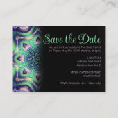 パープルグリーンピーコックマンダラ中世モダン時代 エンクロージャーカード (裏面)