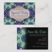 パープルグリーンピーコックマンダラ中世モダン時代 エンクロージャーカード (正面/裏面)