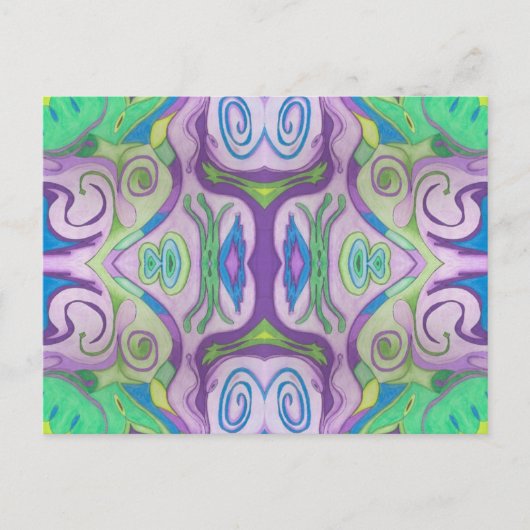 パープルグリーンファンタジーはがき ポストカード (正面)