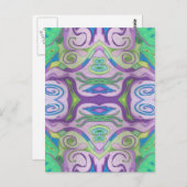 パープルグリーンファンタジーはがき ポストカード (正面/裏面)