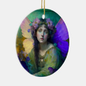 パープルグリーンフェアリーファンタジー セラミックオーナメント (右)