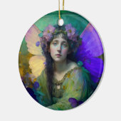 パープルグリーンフェアリーファンタジー セラミックオーナメント (左)