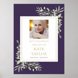 パープルグリーンフォト ライフのお祝い サイン