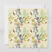 パープルグリーンフローラバースデーパーティ招待状 招待状 (裏面)