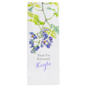 パープルグリーンフローラ結婚式の引き出物抱き枕 ワインギフトバッグ (裏面)