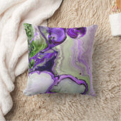 パープルグリーンブライト大理石カラフル流体抽象芸術 クッション (ブランケット)