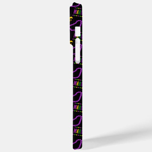 パープルグリーンブラックイエローマルディグラビーズ Case-Mate iPhoneケース (裏面 / 左)