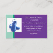 パープルグリーンブルーメディカルクロッグユニフォーム 名刺 (正面)