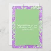 パープルグリーンホワイトフローラsipと参照招待状2 招待状 (裏面)