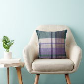 パープルグリーンマドラスパターン混合物 クッション (椅子)