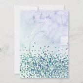 パープルグリーンモダングリッターマーメイドベビーシャワー 招待状 (裏面)