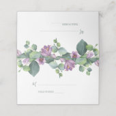 パープルグリーンユーカリフローラグリーン結婚リー プレイスカード (外部開封)