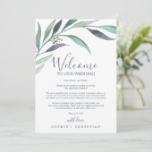 パープルグリーンユーカリプタスウェルカムレター&旅程 (スタンド正面)