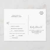 パープルグリーンユーカリプタスメニュー選択RSVPポストカード インビテーションポストカード (裏面)