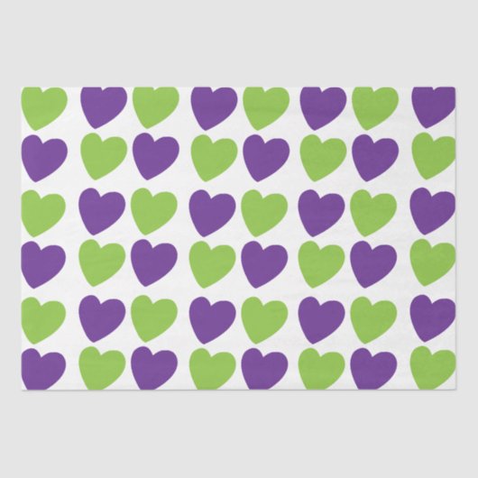 パープルグリーンラブハート 薄葉紙 (正面)