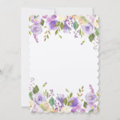 パープルグリーンリーフローラブリデスメイドルンチョン 招待状 (裏面)