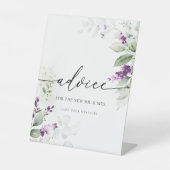 パープルグリーンリーラベンダーアドバイス標識 台座サイン (正面)