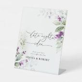 パープルグリーンリーラベンダーデイトナイトアイディアサイン 台座サイン (正面)