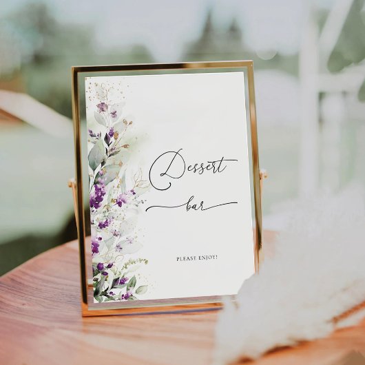 パープルグリーンリーラベンダーデザートバーサイン 台座サイン