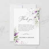 パープルグリーンリーラベンダーフラットサンキューカード サンキューカード (正面)