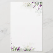 パープルグリーンリーラベンダーブライダルシャワーゲーム (裏面)