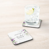 パープルグリーンリーラベンダーブライダルシャワーコースター コースター (右側)