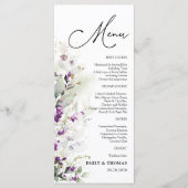 パープルグリーンリーラベンダーブライダルシャワーメニュー メニュー (正面)