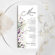 パープルグリーンリーラベンダーブライダルシャワーメニュー