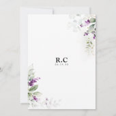 パープルグリーンリーラベンダーベビーシャワー招待状 招待状 (裏面)