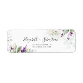 パープルグリーンリーラベンダー差出人住所ラベル ラベル (正面)