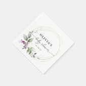 パープルグリーンリーラベンダー紙ナプキンス スタンダードカクテルナプキン (角)