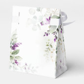 パープルグリーンリーラベンダー結婚式の引き出物ボックス フェイバーボックス (裏面サイド)