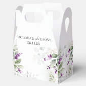 パープルグリーンリーラベンダー結婚式の引き出物ボックス フェイバーボックス (オープン)