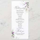 パープルグリーンリーラベンダー結婚式 プログラム (裏面)