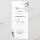 パープルグリーンリーラベンダー結婚式 プログラム (正面)