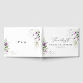 パープルグリーンリー結婚ラベンダーズゲストブック ゲストブック (全面)