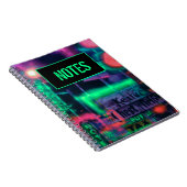 パープルグリーンレッド抽象芸術ネオンライツメドレー ノートブック (右側)