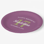 パープルグリーン名年齢17歳の誕生日パーティー任意の年齢 ペーパープレート (アングル)