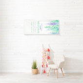 パープルグリーン結婚のアートウェルカムバナー 横断幕 (インサイチュ)