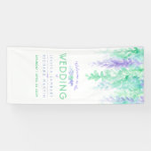 パープルグリーン結婚のアートウェルカムバナー 横断幕 (横)