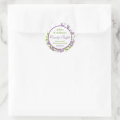 パープルグリーン結婚フローラキャンディビュッフェスティッカー ラウンドシール (バッグ)