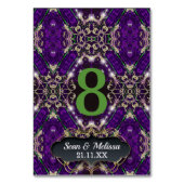 パープルグリーン金ゴールドスパークルユニークイベント テーブルナンバー (裏面)