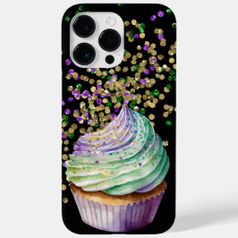 パープルグリーン金ゴールドマルディグラスカップケーキ Case-Mate iPhone 14 PRO MAXケース
