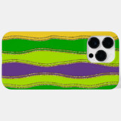 パープルグリーン金ゴールドマルディグラストライプス Case-Mate iPhoneケース (裏面 (横))