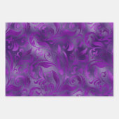 パープルグリーン金ゴールドマルディグラスフルーアディリスダイヤモンド ラッピングペーパーシート (正面2)